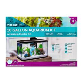 Vibrant Life Nv33921 10 Gallon Aquarium Starter Kit With Blue And White Led Lights