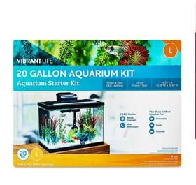 Vibrant Life Nv33922 20 Gallon Aquarium Starter Kit With Blue And White Led Lights
