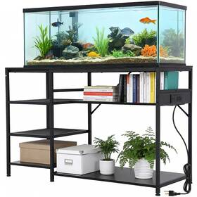 Villdomall 147778-villdomall 55 75 Gallon Aquarium Stand Heavy Duty 1200lbs Capacity With Electrical Outlet
