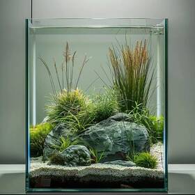 Vimvins B0fd2cd6ds 2 Gallon Glass Fish Tank Easy Maintenance Betta/snail Aquarium