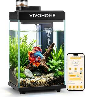 Vivohome Vh1901 2 Gallon Smart Fish Tank With App Control Aquarium Starter Kit Au