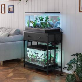 Vowner Rs-58 20-29 Gallon Aquarium Stand With Power Outlet Metal Frame Fish Tank Stan