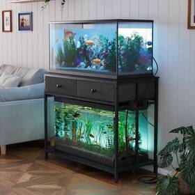 Vowner Rs-59 40 Gallon Aquarium Stand With Power Outlet Metal Frame Fish Tank Stan