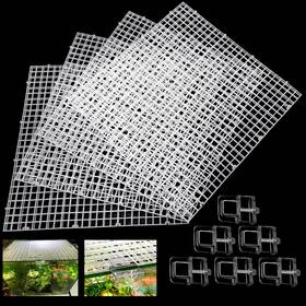 Weramics B0d1qpjlqv Aquarium Lid Hood Fish Tank Top Cover Terrarium Plastic Grid Panel Egg Crate