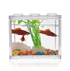 Wishlotus Ce-01 Small Fish Tank Durable And Simple Building Block Betta Aquarium W