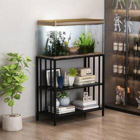 Woulhomy Cayg01bm Fish Tank Stand With Metal Shelves 40 Gallon Aquarium Heavy Duty Black
