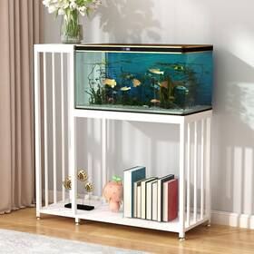 Woulhomy Cayg03w 29 Gallon Fish Tank Stand Metal Aquarium With Shelves For Ac