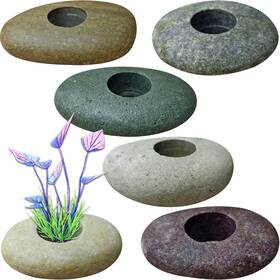 Xiofu 796945814436 Natural River Stone Plant 2 Inch X 2.5 0.5 Small 0.8 Hole 6pcs