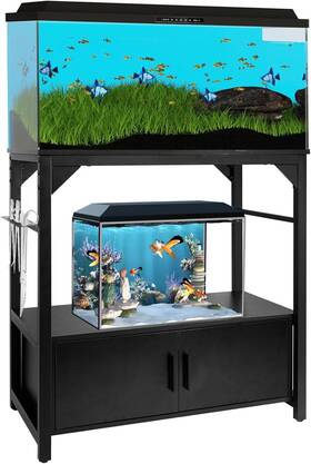 Yemoo 197839413467 20-29 Gallon Fish Tank Stand Aquarium With Wooden Cabinet Storage Shelf