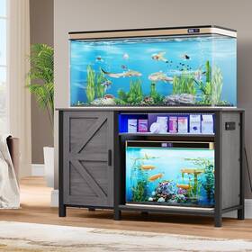 Yitahome Mayih6yths Aquarium Stand With Power Outlets 55-75 Gallon Fish Tank Grey