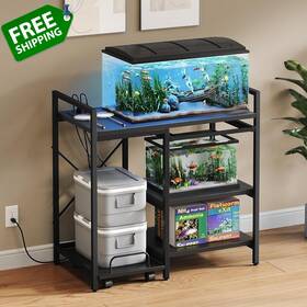 Yitahome Mayihbwu27 10 Gallon Aquarium Stand With Charging Station 3 Tier Desk Cabin