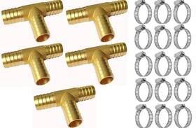 Youho Kk181102009 3/4 Brass Hose Barb Tee 3-way Fitting Inch Connecto