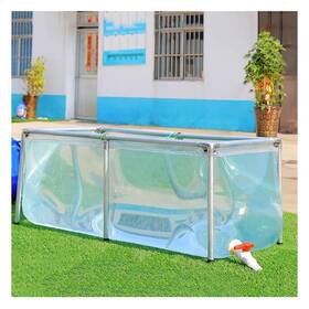 Zktoermn B0c7mx48yj Transparent Pvc Canvas Fish Pond Pool With Support Frame Above Ground Swimming