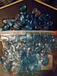 Aqua Blue Translucent Glass Pebbles Oval Vase Fill / Craft 1 Lb. Fixed Price $17.99.
