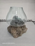 Handblown One Of-a-kind Molten Glass Sculpture Fish Bowl Terrarium Trinket N15. Fixed Price $150.00.