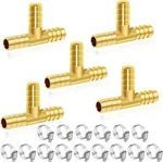 Dianrui 3/16" Brass Tee Barb Fittings, Shape Ways 3/16-5PCS,. Fixed Price $14.71.