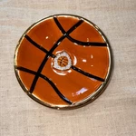Basketball Ceramic Trinket Dish Gold Rimmed Sports Decor Small Catchall Bowl. Fixed Price $8.00.
