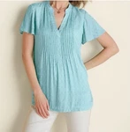 Nwt Soft Surroundings Offshore Aquatic Blue Tunic Top Medium Pintuck Lagenlook. Fixed Price $25.99.
