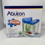 Aqueon Kit Betta Puzzle Tank Blue 0.5 G Aquarium & Food Etc 6.5"L X 5"W 6.75". Fixed Price $8.79.