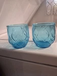 Anchor Hocking Madrid Aqua Blue Rocks Drinking Glasses Set Of 2 Barware. Fixed Price $12.00.