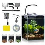 Desktop Small Aquarium Set Glass Fish Tank 1.25 Gallon, With Water Pump Filte.... Fixed Price $62.12.