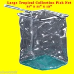 Tropical Fish Collection Large Catch Aquarium Salt Glass Nets Slurp. Fixed Price $79.95.