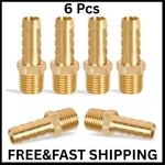 Dmikcav 6 Pcs Brass Hose 1/4 Npt To 3/8 Barb, Barbed Fittings,.... Fixed Price $11.34.