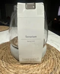 New Threshold Round Glass W/cement Base Terrarium Vase. Fixed Price $19.99.