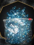 Aqua Blue Translucent Glass Gems Pebbles Vase Fill / Mosaic 2 Lb+. Fixed Price $29.99.