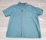 Linen Blend Button Up Shirt Xxl Aqua Teal Beach Resort Summer Sun + Stone. Fixed Price $24.95.