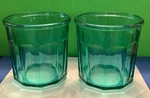 Set Of 2 Luminarc 500 Ml Aqua Teal Glass Rocks Old Fashion France 10 Panel. Fixed Price $26.96.