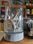 Vintage Old Aquarium Fishbowl 2 Gallon Cylinder Complete Betta Tank Set Up. Fixed Price $245.00.