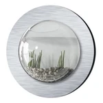 New! Wall Mounted Fish Tank - Brushed Aluminum Print Betta Bubble Aquarium. Fixed Price $39.91.