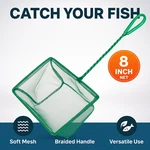 Aquarium Fish Net 8 Inch Large Square Soft Mesh Braided Metal Handle For Tanks. Fixed Price $12.52.