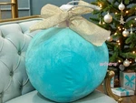 Gold Bowknot Velvet Blue Ornament Pillow Christmas Bulb Ball Shaped Decor. Fixed Price $40.00.