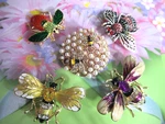 Deep Purple Yellow Multi-color Honey Comb Bumble Bee Rhinestone Enamel Brooch-. Fixed Price $8.05.