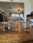 3 Mini Fish Bowls Hand Blown Glass Collectibles Home Decor Gifts. Fixed Price $15.00.