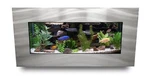 Aussie Aquarium 2.0 - Skyline Brushed Aluminum Wall Mounted Fish Tank 35X17X4.5. Fixed Price $375.00.