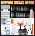 Gel Kit With 510PCS Short Coffin Fake Nails, 9-IN-1 Glue & Mini Uv Light. Fixed Price $43.99.