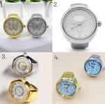 Quartz Stylish Circular Dial Alloy Shell Adjustable Analog Watch Ring. Fixed Price $11.99.