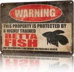 Betta Fish Aquarium Fresh Water Tank Tin Metal Signs Home D Cor 8X12. Fixed Price $10.99.
