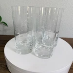 Crate & Barrel Reef Of 4 6.25 Highball Glasses Etched School Fish. Fixed Price $47.00.