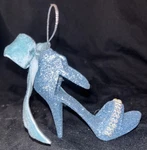 Blue Shiny Metallic High Heel & Velvet Bow Christmas Tree Ornament Xmas Decor. Fixed Price $14.94.