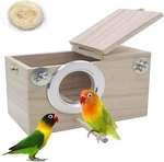 Pinvnby Parakeet Nesting Box Bird House Wood Breeding Small, As Shown. Fixed Price $19.79.