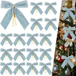 Christmas Velvet Bows Light Blue 24 Pack 3.5 Inch Twist Tie Tree Ornament. Fixed Price $20.81.