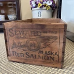 Vintage Wooden Crate Seward Alaska Salmon Packers Fish Box San Francisco Ca. Fixed Price $295.00.