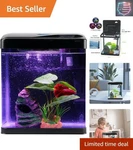 Betta Fish Tank Self Cleaning Glass 2 Gallon Small Nano Aquarium Starter Kits.... Fixed Price $79.29.