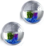 Aquarium Decorative Plant Pot Wall Mounted Clear Acrylic Round Fish Tank Vase. Fixed Price $44.99.
