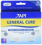 Api General Cure Freshwater And Saltwater Fish Powder Medication 10-COUNT Box. Fixed Price $16.99.
