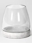 Threshold Clear Glass Terrarium With Cement Base. Fixed Price $16.00.